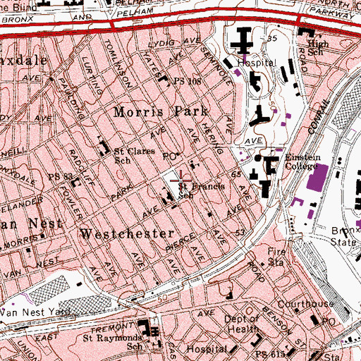 Topographic Map of Loreto Playground, NY