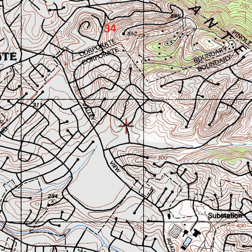 Topographic Map of Valley View Elementary School, CA