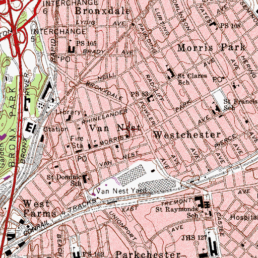 Topographic Map of Matthews-Muliner Playground, NY