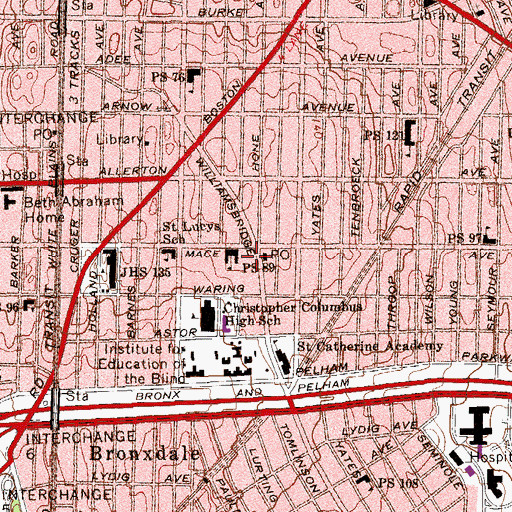Topographic Map of Mazzei Playground, NY