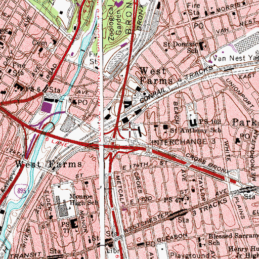 Topographic Map of Noble Playground, NY