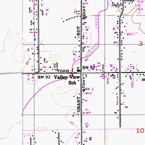 Topographic Map of Valley View School, CA