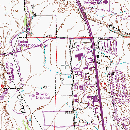 Topographic Map of Parker Police Department, CO
