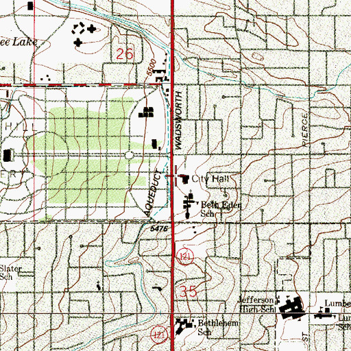 Topographic Map of Wheat Ridge Police Department, CO