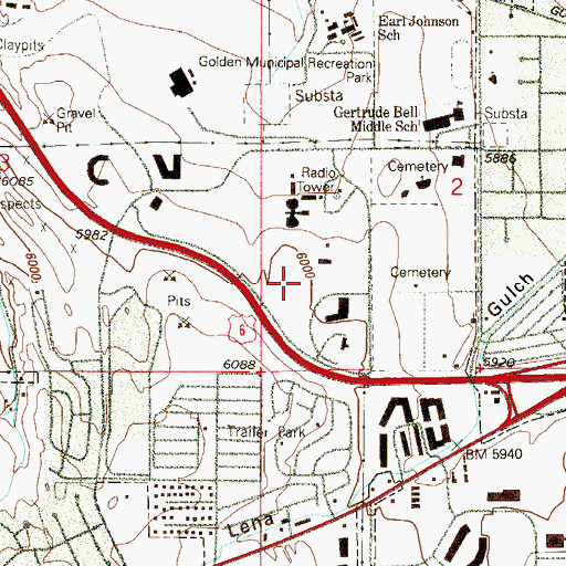 Topographic Map of Jefferson County Criminal Court, CO