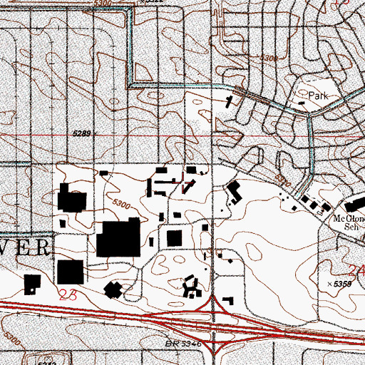 Topographic Map of Denver Police Department District 5 Substation, CO