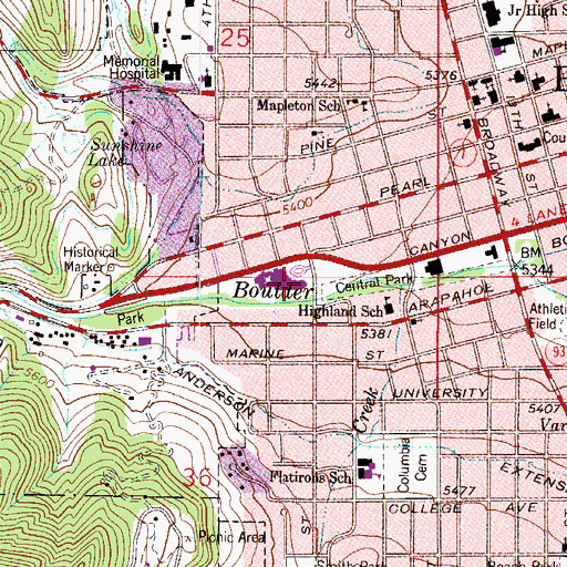 Topographic Map of Boulder County Sheriff's Office Civil Division, CO