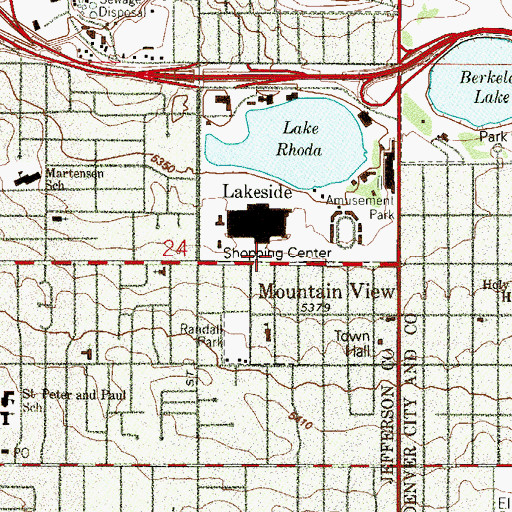 Topographic Map of Lakeside Police Department, CO