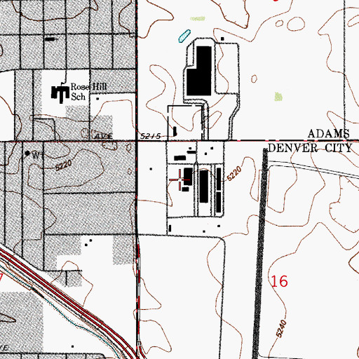 Topographic Map of Denver Police Department Fleet Management, CO