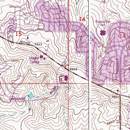 Topographic Map of Arapahoe County Sheriff's Office Aurora Substation, CO