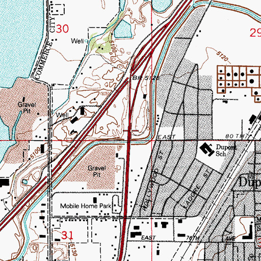 Topographic Map of Colorado State Patrol Troop 1D Adams County, CO