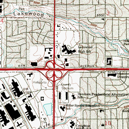 Topographic Map of Colorado Bureau of Investigation, CO