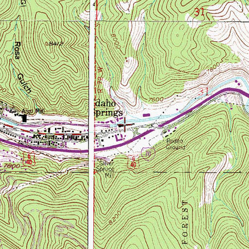 Topographic Map of Colorado State Patrol Idaho Springs Post, CO