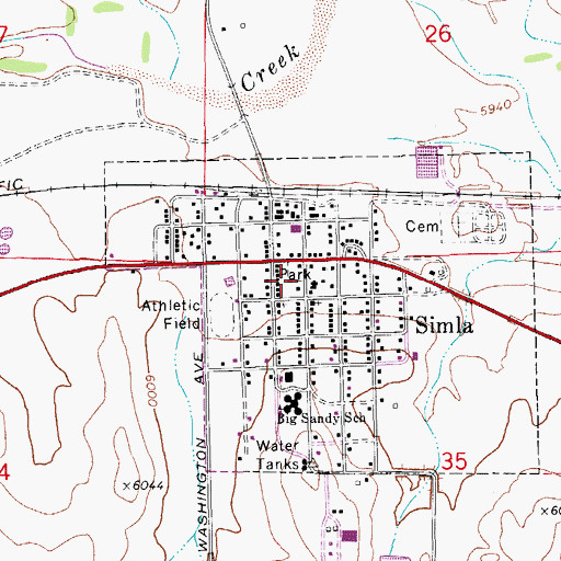 Topographic Map of Simla Police Department, CO