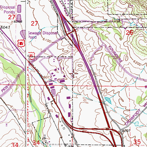 Topographic Map of Colorado State Patrol Castle Rock Troop Office 1C, CO