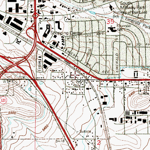 Topographic Map of Colorado State Patrol District 6 Boulder Office, CO