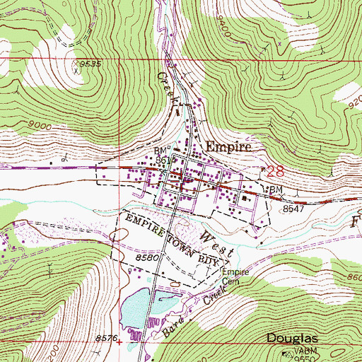 Topographic Map of Empire Police Department, CO