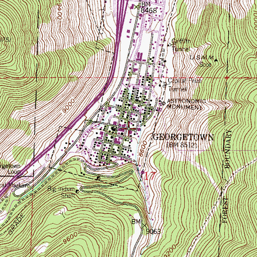 Topographic Map of Georgetown Police Department, CO