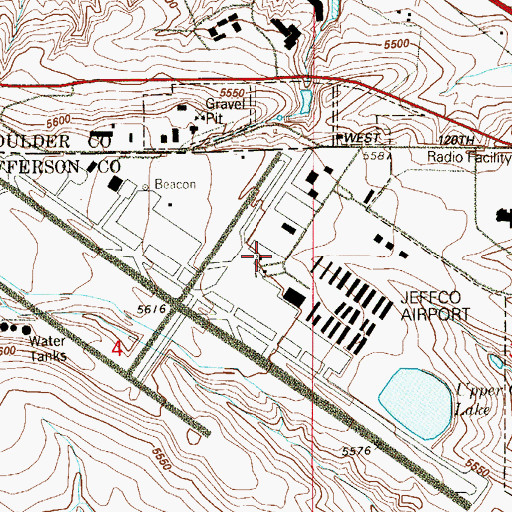 Topographic Map of US Customs and Border Protection Jefferson County Airport Port, CO