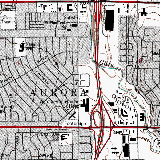 Topographic Map of Spalding Rehabilitation Hospital, CO