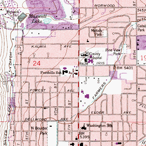 Topographic Map of People's Clinic, CO