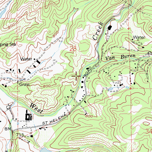 Topographic Map of Van Buren Creek, CA