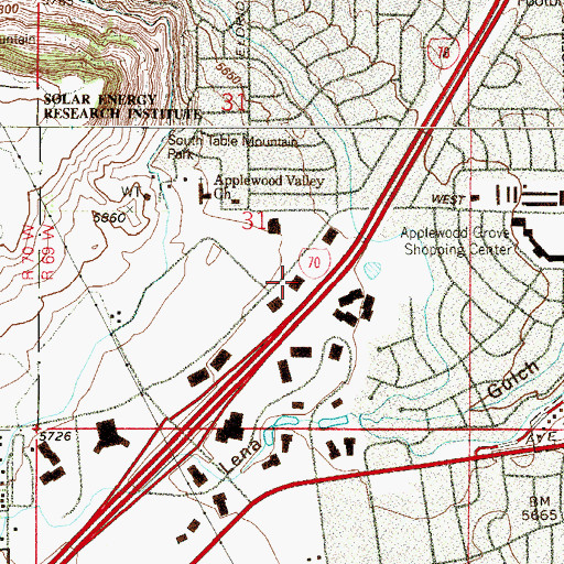 Topographic Map of Denver West Surgery Center, CO