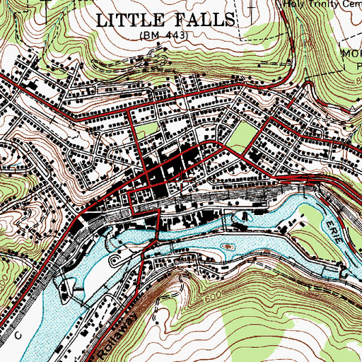Topographic Map of First Methodist Church, NY