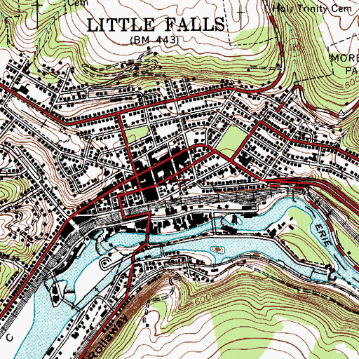 Topographic Map of First Baptist Church, NY