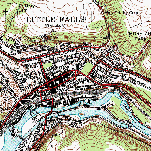 Topographic Map of Emmanuel Episcopal Church, NY