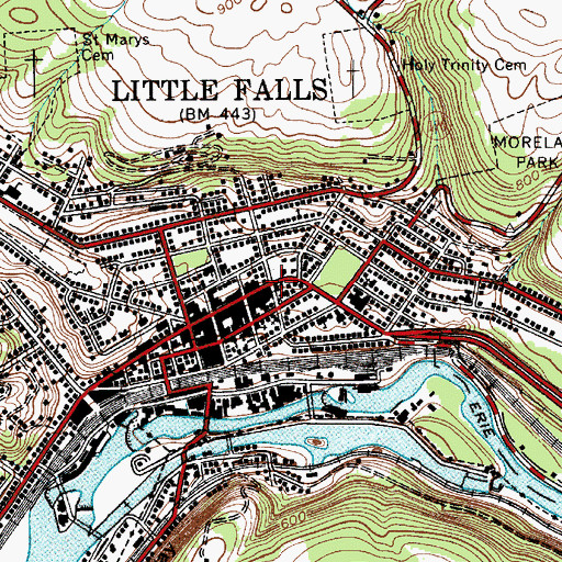 Topographic Map of Little Falls City Hall, NY