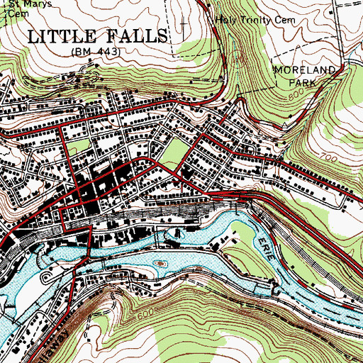 Topographic Map of Saint Mary's Roman Catholic Church, NY