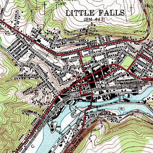 Topographic Map of Church Street Public School (historical), NY