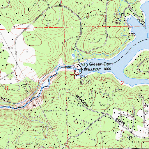 Topographic Map of Van Giesen Dam, CA
