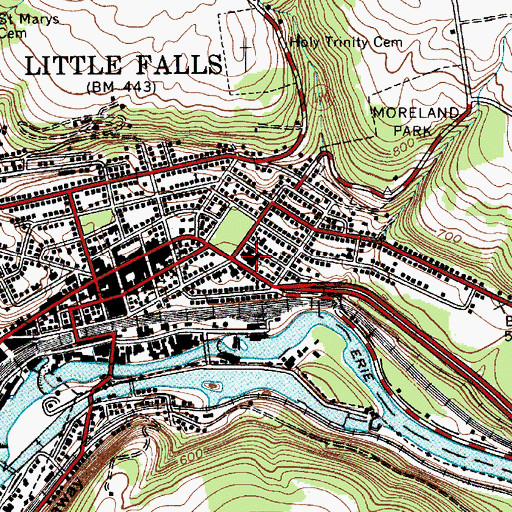 Topographic Map of Benton Hall Academy, NY