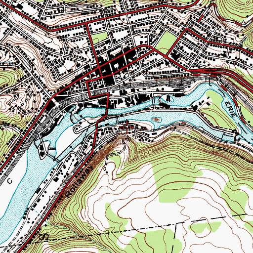Topographic Map of Jefferson Street Public School (historical), NY
