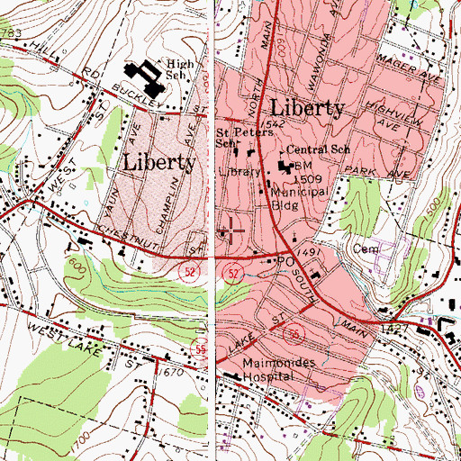 Topographic Map of Ahavath Israel Synagogue, NY