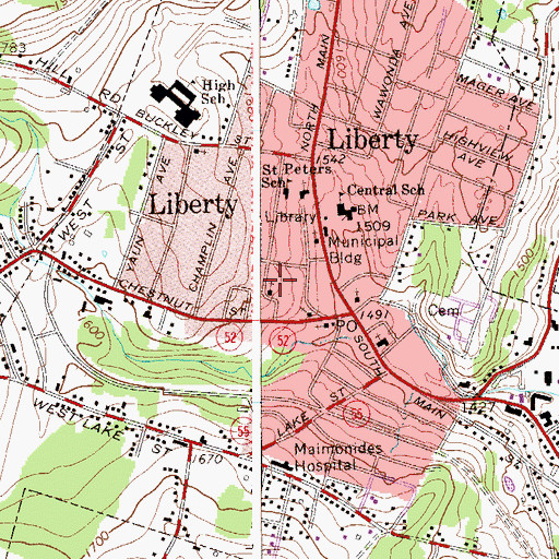 Topographic Map of Ahavath Israel School, NY