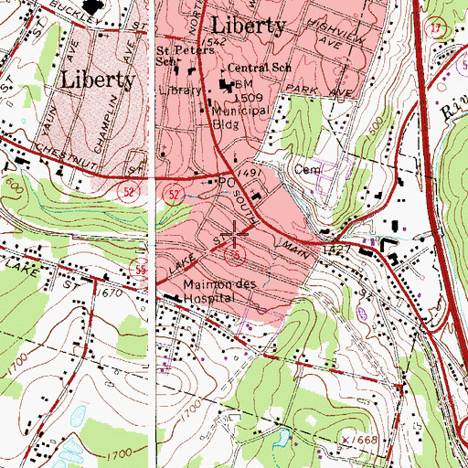 Topographic Map of Ontario Hose Company Number 3, NY