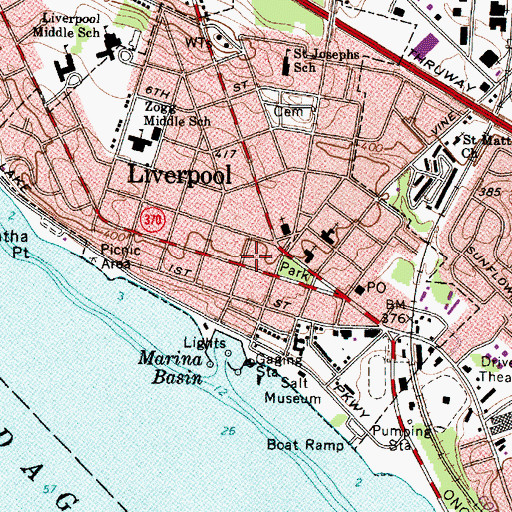 Topographic Map of Liverpool Village Hall, NY