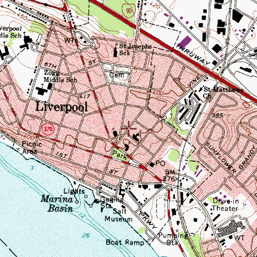 Topographic Map of Village Green, NY