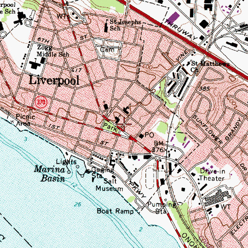 Topographic Map of Saint Paul's Evangelical Lutheran Church (historical), NY