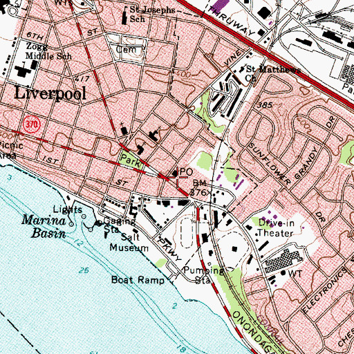 Topographic Map of Saint Joseph's Roman Catholic Church (historical), NY