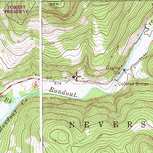 Topographic Map of Eureka Baptist Church, NY