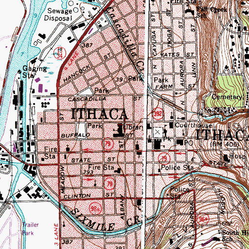 Topographic Map of Central School, NY