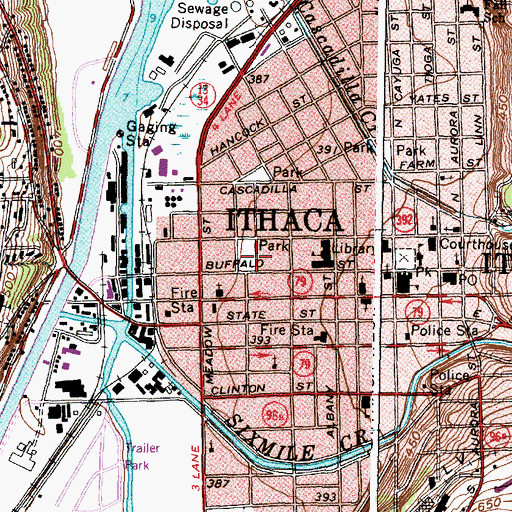 Topographic Map of Washington Park, NY
