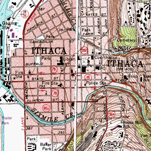 Topographic Map of Church of the Immaculate Conception, NY
