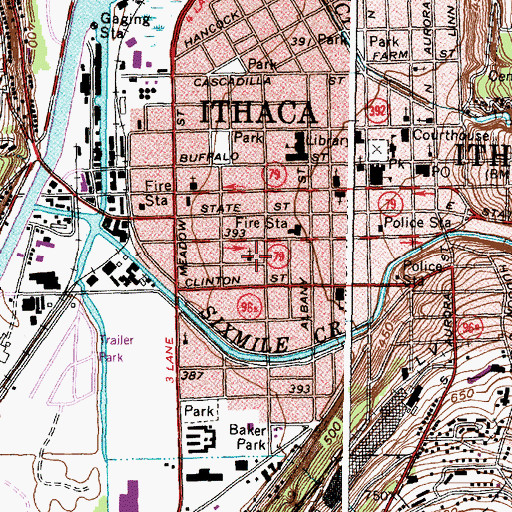 Topographic Map of Saint James African Methodist Episcopal Zion Church, NY