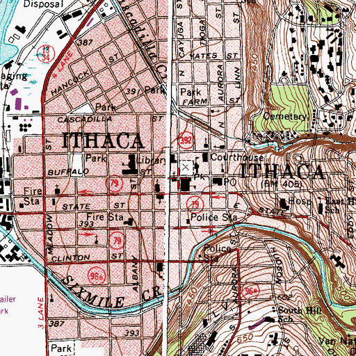Topographic Map of Saint John's Episcopal Church, NY