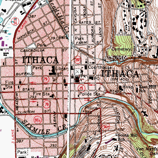 Topographic Map of DeWitt Junior High School, NY